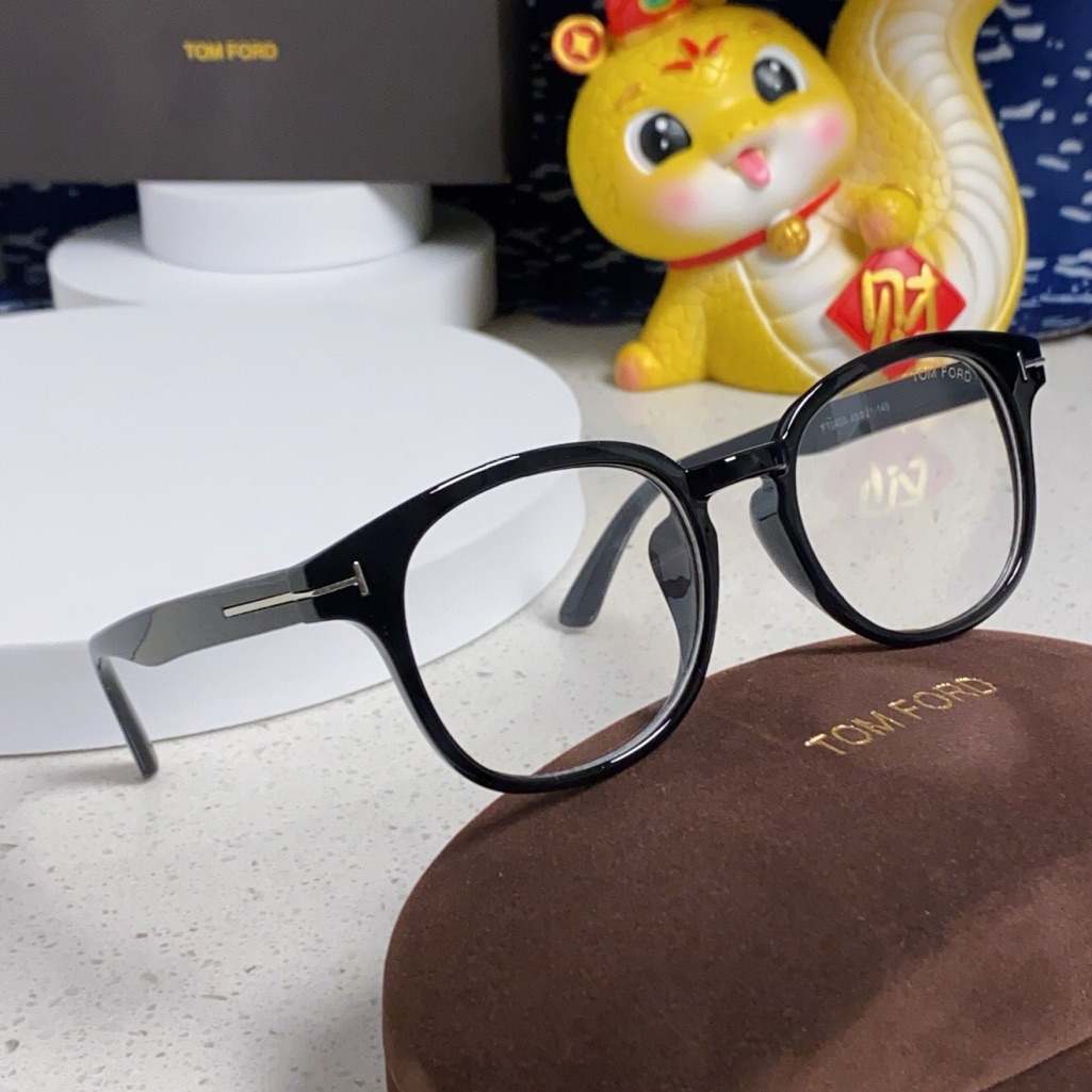 Tom Ford Black Gold Round Optical Eyeglasses
